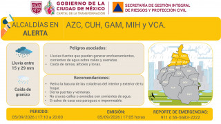 Se activa alerta amarilla por intensificación de lluvias fuertes y posible caída de granizo 050926